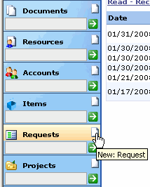 new request button